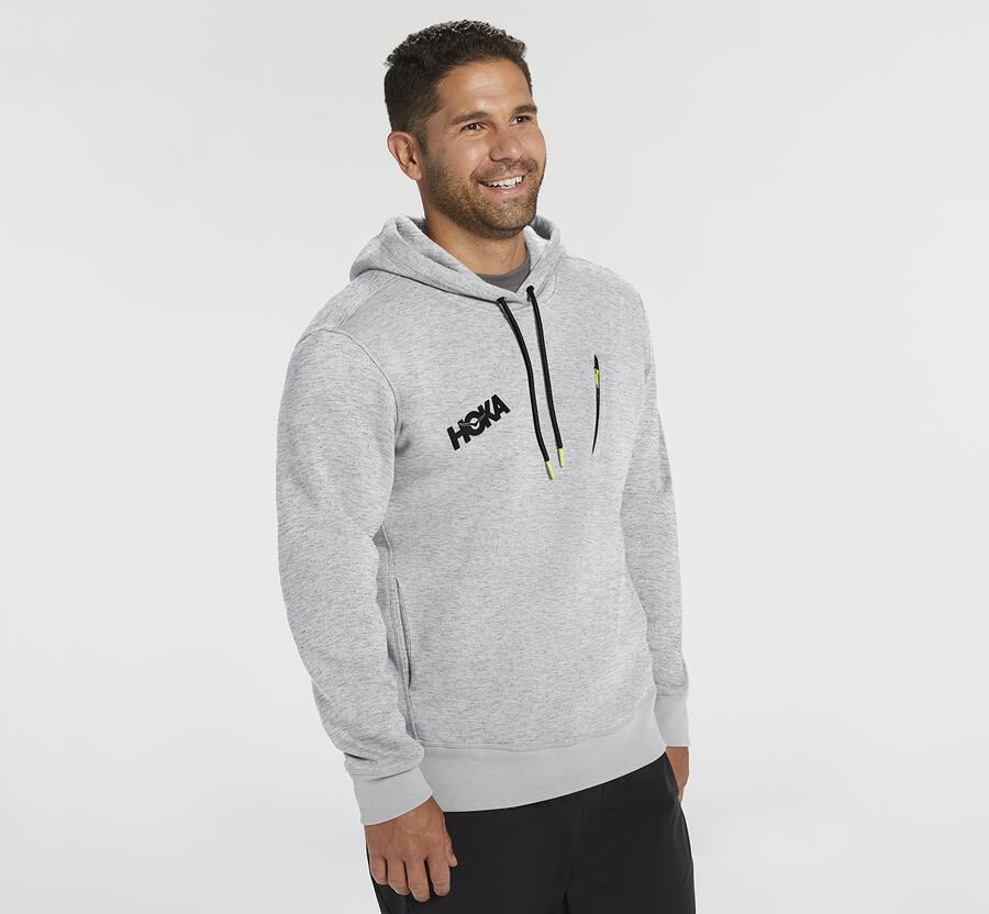 Hoka One One Hoodie Mens Grey - Performance - 20194DUFM